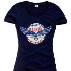 Timeout Ca. Oceanside Roller Derby Blue Top